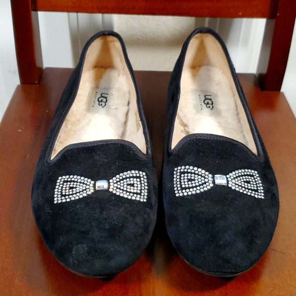 UGG Shoes - Ugg Rhinestone Bow Flats 8.5